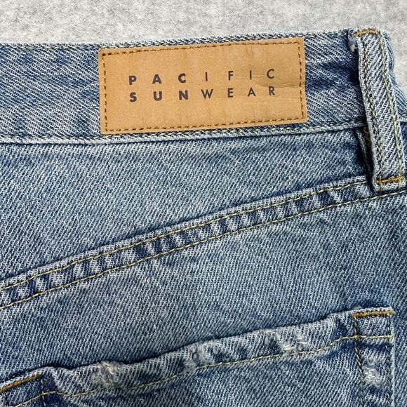 Pacsun Jean Shorts WMNS 24 High Rise Festival Cut-Off Distressed Raw Hem Denim - Picture 4 of 10